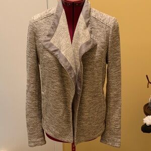 Vince Women's Marbled Drape neck gray Open Front Jacket